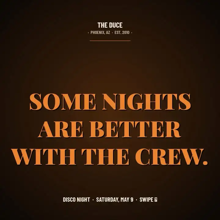 Some nights are better with the crew. Disco Night is one of them.Bachelorette? Birthday? The group chat that hasn’t agre...